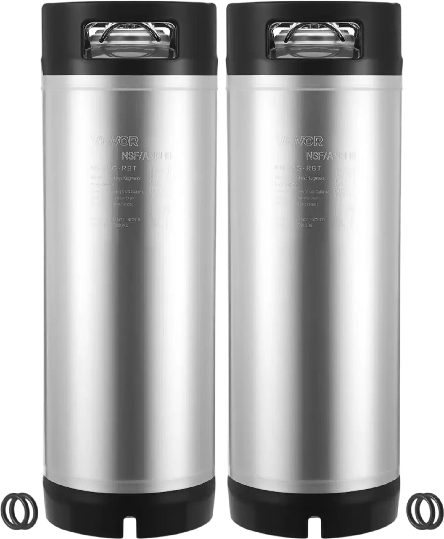 Vevor Corny Keg 5 Gal Ball Lock Home Brewing Kegs 2 PCS New