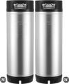 VEVOR Corny Keg, 5 Gallon Ball Lock Keg, SUS304 Cold Brew Kegs with Dual Rubber Handles & Heavy-Duty Rubber Bottom, Brewing Equipment for Home Brewing Party, 2 PCS