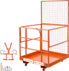 VEVOR Forklift Safety Cage, 48.2 x 45.2 Inch, Heavy Duty Forklift Man Basket, 1400 lbs Capacity Work Platform Lift Basket with Safety Harness, Lock, Wheels, Drain Hole, for Aerial Work Lifting Loader