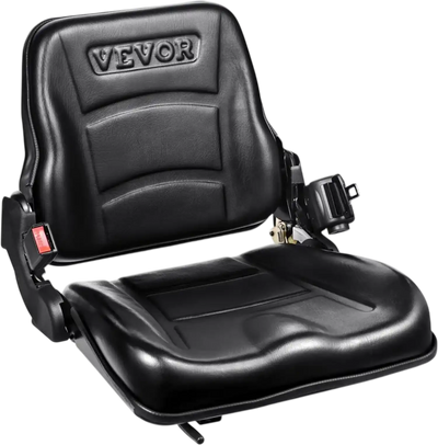 Vevor Forklift Seat Universal Fold-Down Tractor Seat with Adjustable Back and Seatbelt New