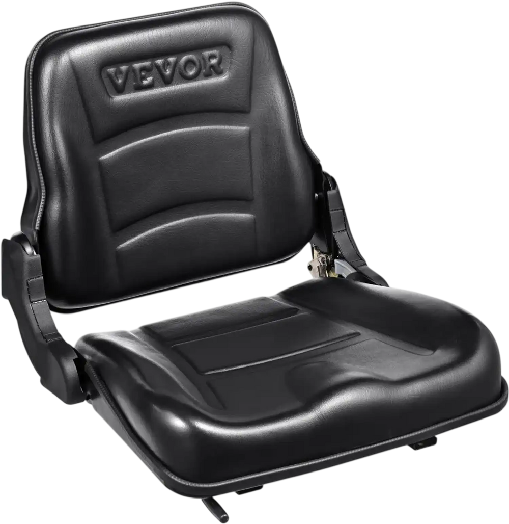 VEVOR Universal Forklift Seat, Fold Down Tractor Seat with Adjustable Angle Back and Micro Switch, 6.3-13.4 inch Extended Slot Comfortable Forklift Seat for Tractor Loader Excavator