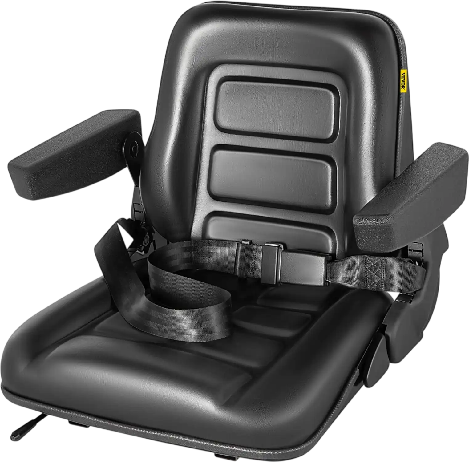 Vevor Tractor Seat Universal Forklift Replacement Seat with Armrests Seat Belt and Seat Switch New