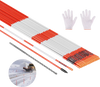 VEVOR Driveway Markers, 200Pcs 48 in Long 1/4 in Dia, Hi-Visibility Driveway Reflectors with 12 in Steel Drill Bits, Reflective Snow Sticks Fiberglass Pole for Parking Lots, Walkways, Snow Plowing