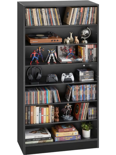 Vevor Media Storage Cabinet 7-Tier DVD Shelf Organizer 27.56 x 11.81 x 55.12