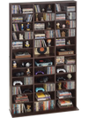 VEVOR Media Storage Cabinet, 12-Tier DVD Shelf Organizer, 40.08 x 9.09 x 71.26 in Multimedia Storage Organizer for CDs, DVDs, Books and Games, CD Shelf for Living Room, Home Office, Recording Room