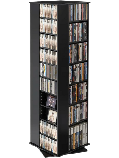 Vevor Media Storage Cabinet Rotating 34-Compartment CD DVD Tower Black New
