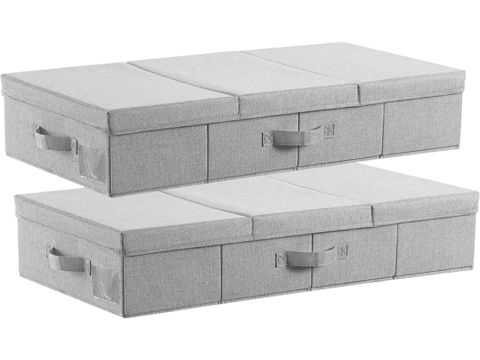 Vevor Under Bed Storage 48L Foldable Gray Storage Boxes with Lid 2-Pac ...
