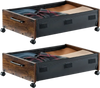 VEVOR Under Bed Storage with Wheels, 25.6 x 18.1 x 7.1 inch Underbed Containers, Underbed Shoes Organizer with Lockable Wheels, Rolling Under the Bed Storage Bins for Clothes, Shoes, Blankets, 2 Pack