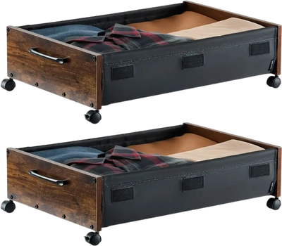 Vevor Under-Bed Storage Bins with Wheels 2-Pack New