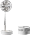 VEVOR 8 Inch Foldable Oscillating Standing Fan with Remote Control, 4 Speed Adjustable Portable Desk Quiet Fan, 7200mah Rechargeable USB Small Fan, Folded Rotating Floor Fan for Bedroom Office Travel