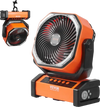 VEVOR Portable Fan Rechargeable 9 inch, Battery Powered Fan with LED Lantern, 4 Speeds Adjustable & 45°/90°Automatic Swivel & Timer , USB Battery Operated Fans for Travel Bedroom Home Camping Office
