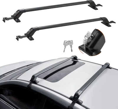 Vevor Roof Rack Cross Bars Adjustable Aluminum Crossbars for Bare Roof Vehicles 155 lbs Capacity New