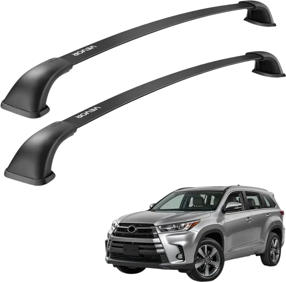 VEVOR Cross Bars Roof Racks, 165lbs Capacity, Compatible with Toyota Highlander 2014-2019 XLE, Limited, SE with Flush Roof Rails, Heavy Duty Aluminum Crossbar Racks Roof Rail Rooftop Luggage Canoe