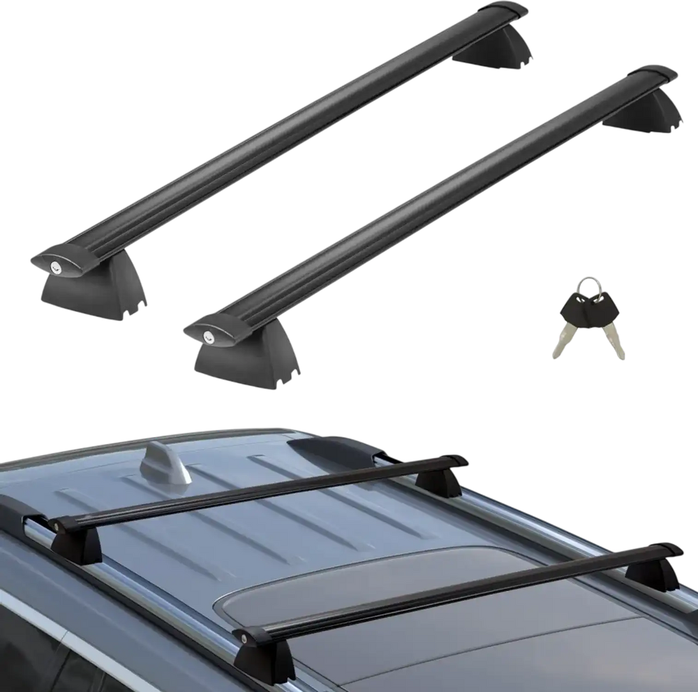 VEVOR Roof Rack Cross Bars, Compatible with 2011-2021 Jeep Grand Cherokee with Grooved Side Rails, 200lbs Load Capacity, Aluminum Crossbars with Locks, for Rooftop Cargo Carrier Bag Luggage Kayak Bike