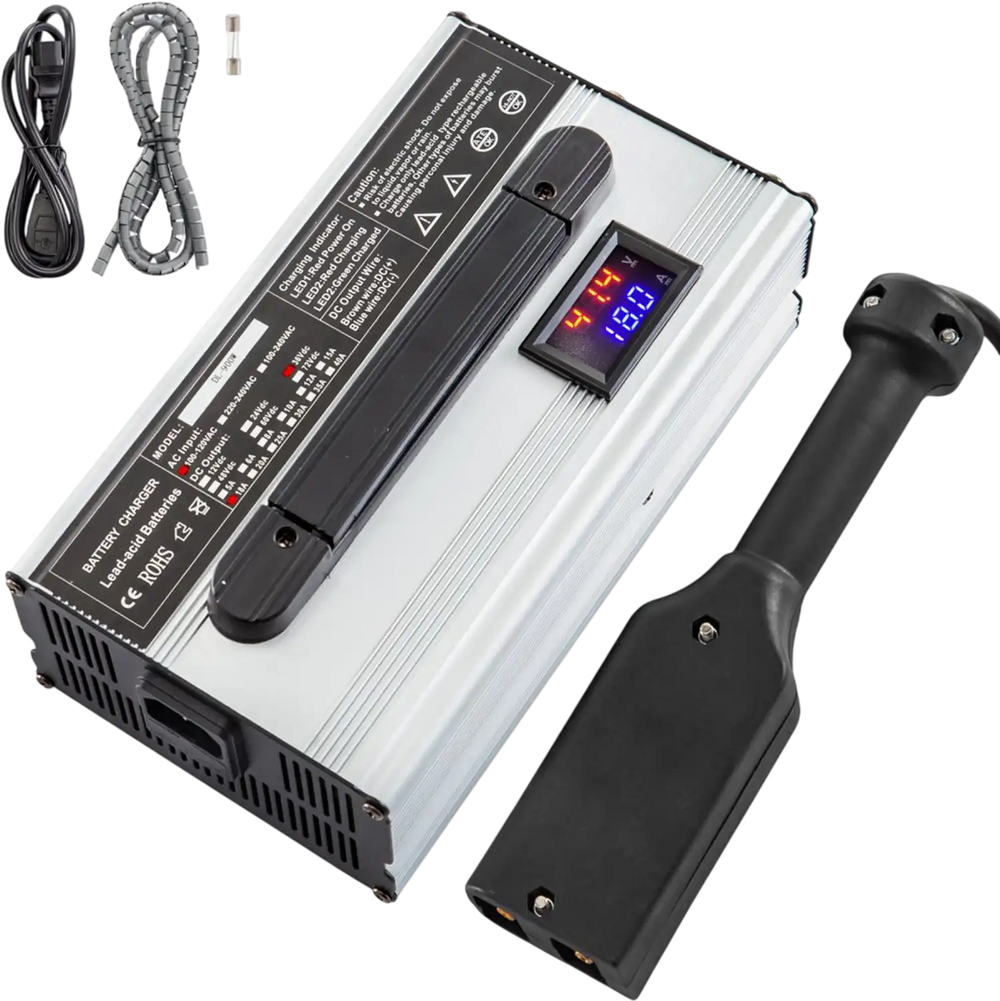 VEVOR 36V 18A Charger for Golf Carts with Powerwise Plug, LED Status Lights, 110V, Compatible with EzGo TXT Medalist D Style