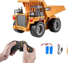 VEVOR RC Dump Truck Toy, 9-Channel 1:18 Scale, Remote Control Dump Truck RC Construction Vehicle Truck Toy with Metal Cabin & Light, 2 Rechargeable Batteries for Toddlers Kids Boys and Girls Age 8+