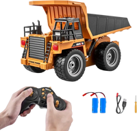 VEVOR RC Dump Truck Toy, 9-Channel 1:18 Scale, Remote Control Dump Truck RC Construction Vehicle Truck Toy with Metal Bed & Light, 2 Rechargeable Batteries for Toddlers Kids Boys and Girls Age 8+