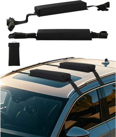VEVOR Soft Roof Rack Pads, 15.5-Inch Universal Car Roof Rack Pads, 176LBS Loading Capacity Luggage Kayak Carrier with Portable Storage Bag for SUP Canoe Snowboard Paddle Board Surfboard