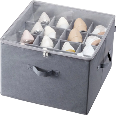 Vevor Shoe Organizer 16-Compartment Under-Bed Storage Box New