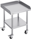 VEVOR Stainless Steel Work Table, 24 x 24 x 30 Inch Commercial Food Prep Worktable with 4 Wheels, Casters, 3-Sided Backsplash Heavy Duty Prep Worktable, Metal Work Table for Restaurant Home Hotel