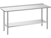 VEVOR Stainless Steel Work Table, 24x72 Inch Food Prep Table with Backsplash, Commercial Kitchen Workstation with Adjustable Undershelf, Metal Heavy Duty Utility Worktable, for Restaurant Home Outdoor