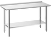VEVOR Stainless Steel Work Table, 24x60 Inch Food Prep Table with Backsplash, Commercial Kitchen Workstation with Adjustable Undershelf, Metal Heavy Duty Utility Worktable, for Restaurant Home Outdoor