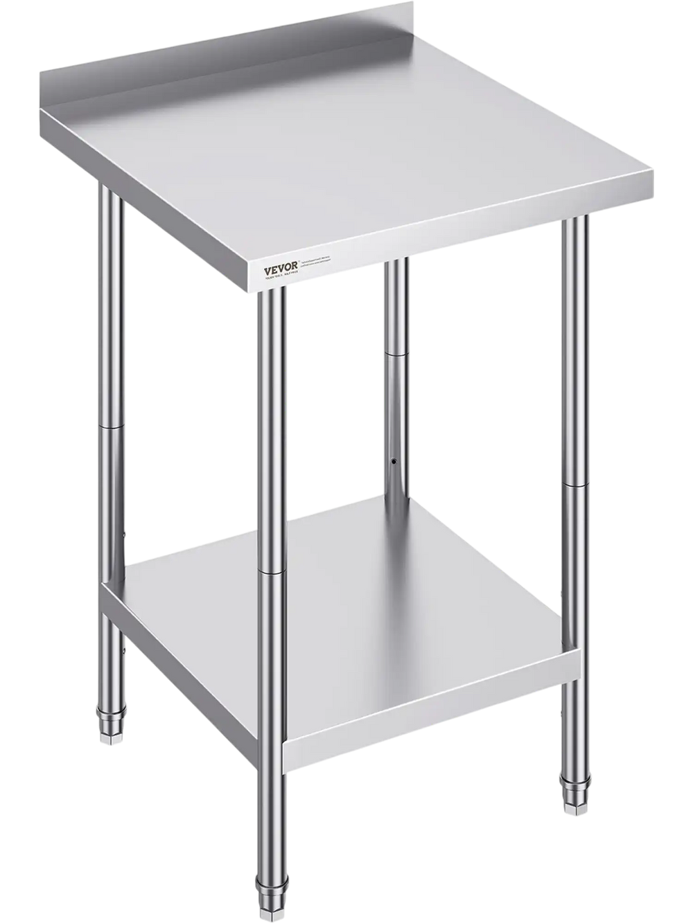 VEVOR 24 x 24 x 36 Inch Stainless Steel Work Table, Commercial Food Prep Worktable Heavy Duty Prep Worktable, Metal Work Table with Adjustable Height for Restaurant, Home and Hotel