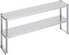 VEVOR Double Overshelf, Double Tier Stainless Steel Overshelf, 12 x 60 Inch Double Deck Overshelf, Height Adjustable Overshelf Prep Work Table for Kitchen, Restaurant and Workshop