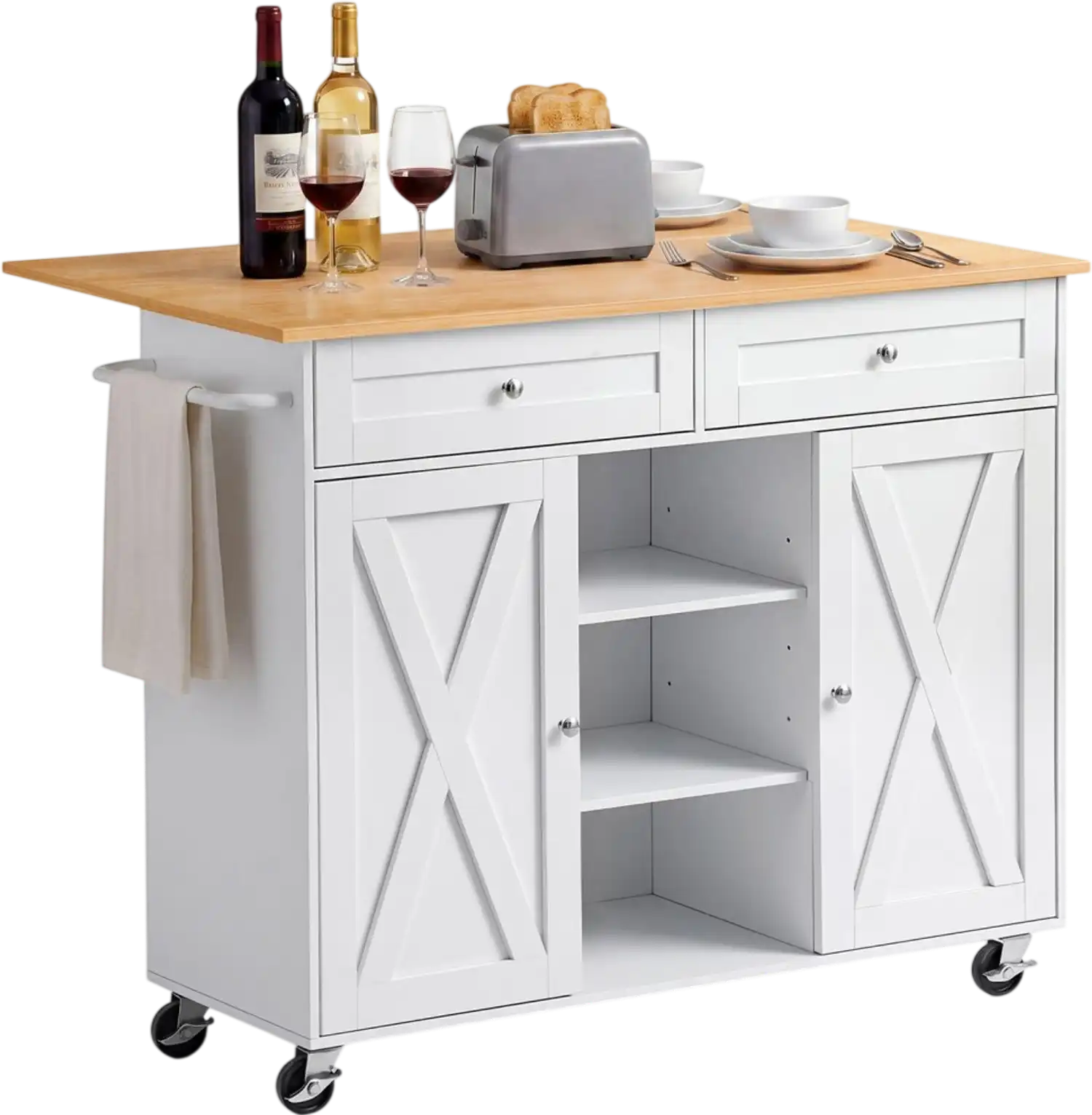 Vevor Kitchen Island Cart with Storage 45.67