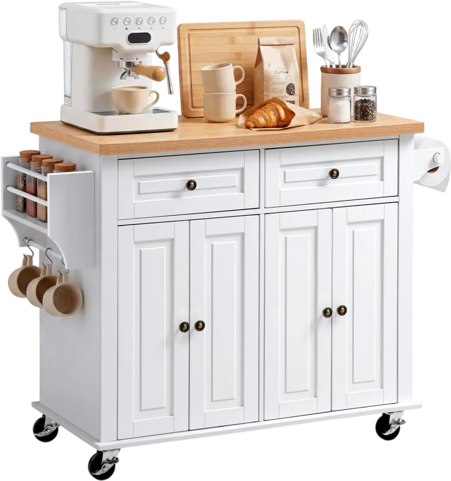 Vevor Kitchen Island Cart with Storage 43.7