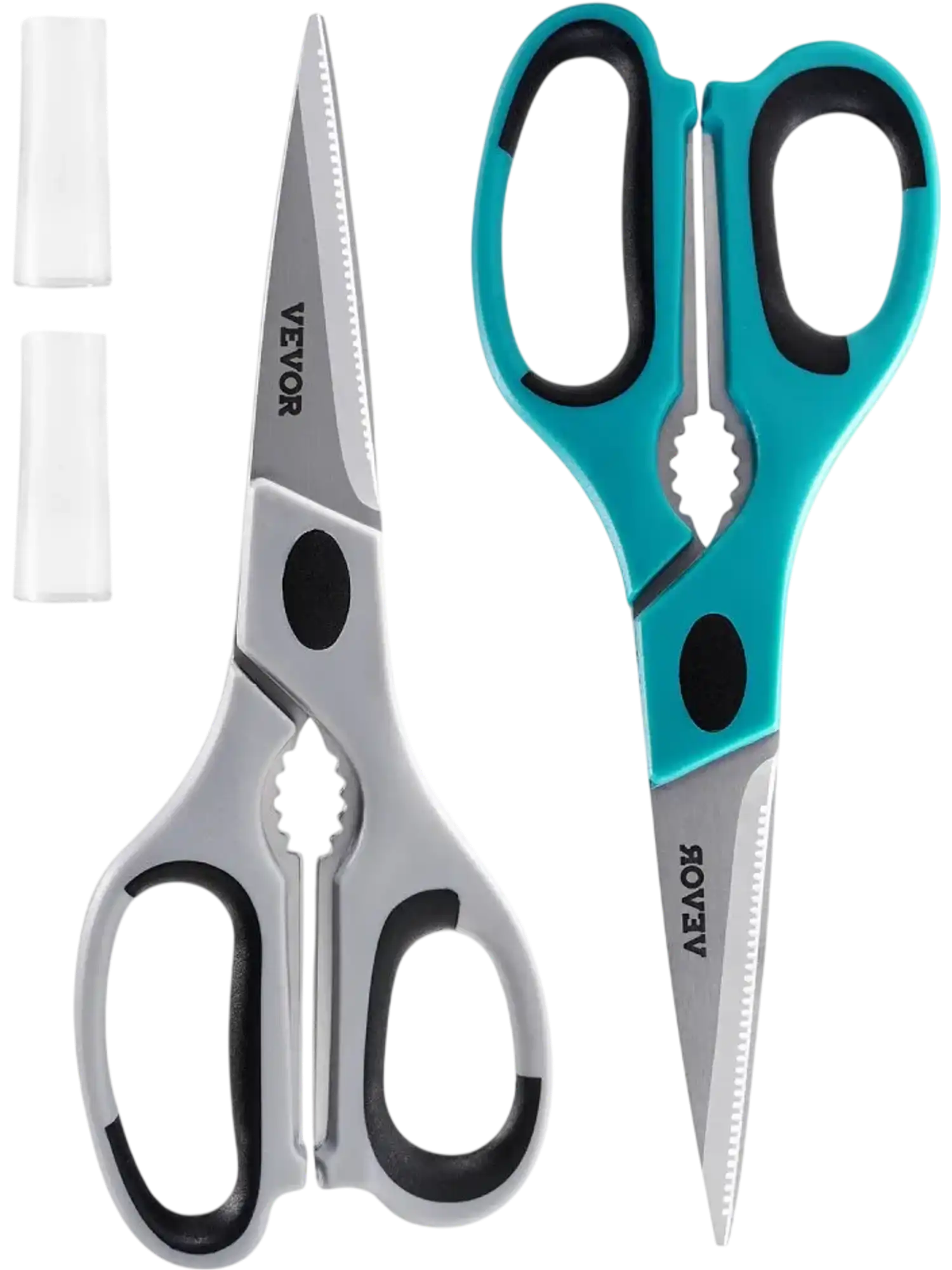 Vevor Kitchen Scissors 2-Pack Stainless Steel Cooking Shears Cyan Gray New