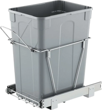 VEVOR Pullout Trash Can for Kitchen Cabinets, 35 QT Garbage Waste Recycling Bin, Under Mount Waste Container, with Heavy Duty Metal Full Extension Sliding System and Handle, for Sink, Under Counter