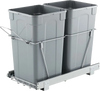 VEVOR Pullout Trash Can for Kitchen Cabinets, 27QTx2 Double Under Sink Garbage Waste Recycling Bin, Under Mount Waste Container, with Heavy Duty Metal Full Extension Sliding System and Handle