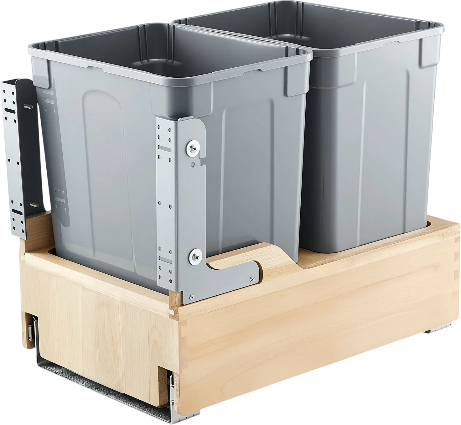 Vevor Pullout Trash Can 35 QT Double Bin with Soft Close Sliding System New