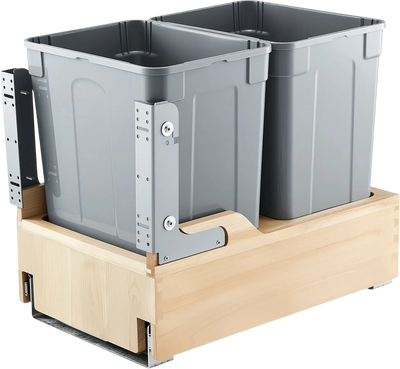 Vevor Pullout Trash Can 35 QT Double Bin with Soft Close Sliding System New