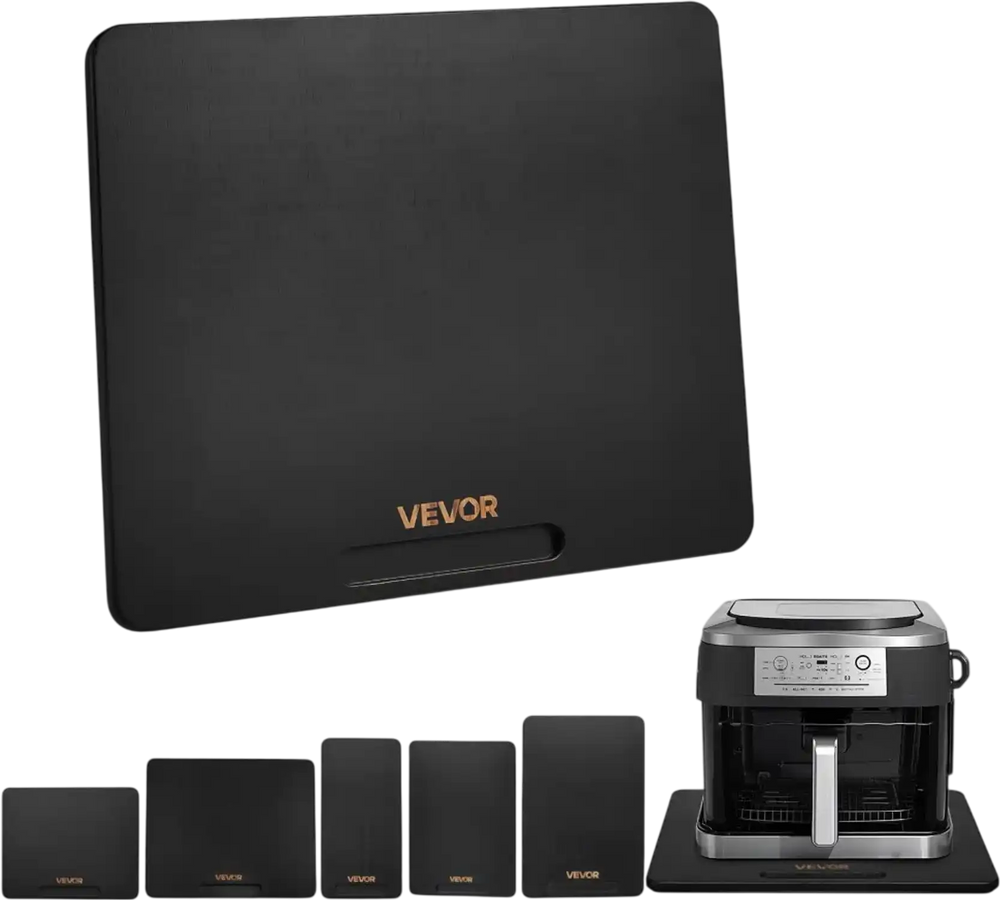 VEVOR Appliance Slider, Medium 13 x 16-inch, Rolling Sliding Tray with Silent Rubber Wheels & Hollow Handle, Easy to Clean, Appliance Rolling Tray for Coffee Maker, Kitchen Countertop, Black