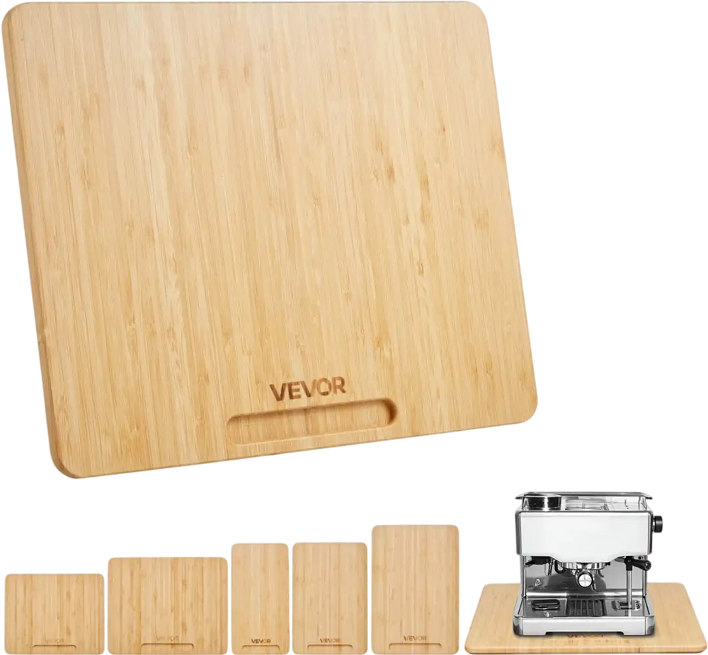 VEVOR Appliance Slider, Medium 13 x 16-inch, Rolling Sliding Tray with Rubber Wheels & Hollow Handle, Easy to Clean, Appliance Rolling Tray for Coffee Maker, Kitchen Countertop, Natural Wood