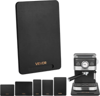 VEVOR Appliance Slider, Small 14 x 9.5-inch, Rolling Sliding Tray with Silent Rubber Wheels & Hollow Handle, Easy to Clean, Appliance Rolling Tray for Coffee Maker, Kitchen Countertop, Black