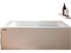 VEVOR Alcove Bathtub, 60" x 30" Contemporary Alcove Acrylic Bathtub, Soaking Bath Tub with Right Hand Drain and Overflow Hole, Large Rectangular Deep Soak Tub for Bathroom with Integral Flange, White