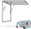 VEVOR Concession Window 36x36 in Aluminum Alloy Frame Service Window, for Food Truck, Up to 85 Degrees Stand Serving with Awning Door and Drag Hook, Rainwater Resistant for Concession Trailer