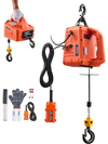 VEVOR 3-in-1 Electric Hoist Winch, 1550 lbs Capacity, 1500W Portable Power Winch Crane, 25 ft Lifting Height, 16.4 ft/min with Manual, Wired and Wireless Remote Control for Factory, Warehouss, Garage