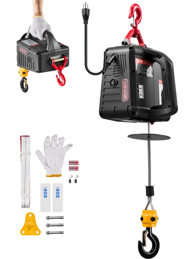 Vevor Electric Hoist Winch 2-in-1 1100 lbs 1500W Portable Power Crane with Wireless Remote New