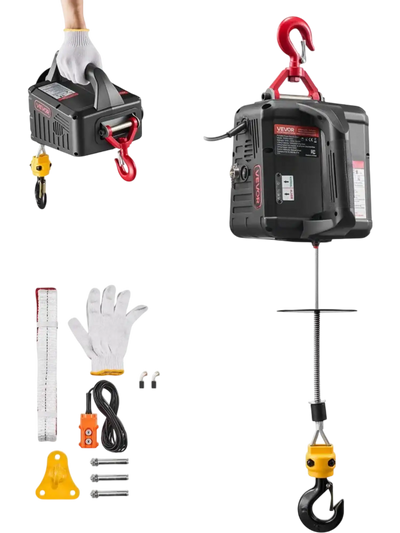 Vevor Electric Hoist Winch 1100 lbs 1500W Portable Power Crane New
