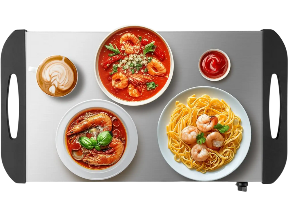 VEVOR Electric Warming Tray, Food Warming Trays for Buffet, Warming Trays with Adjustable Temperature Control, Portable Stainless Steel Food Warmer, Hot Plate Perfect for Parties, Catering, Holidays