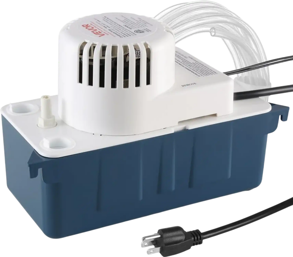 VEVOR Condensate Pump, 1/33 HP, 100 GPH, 22 ft Lift, 115V Automatic Condensation Removal Pump with Safety Switch & 20 ft Tubing, for Air Conditioner, Dehumidifier, HVAC, Furnace, Ice Maker Water Drain