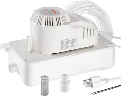 VEVOR Condensate Pump, 1/12 HP, 90 GPH, 20 ft Lift, 115V Automatic AC Condensation Removal Pump with Safety Switch 20 ft Tubing, for Air Conditioner, Dehumidifier, HVAC, Furnace, Ice Maker Water Drain