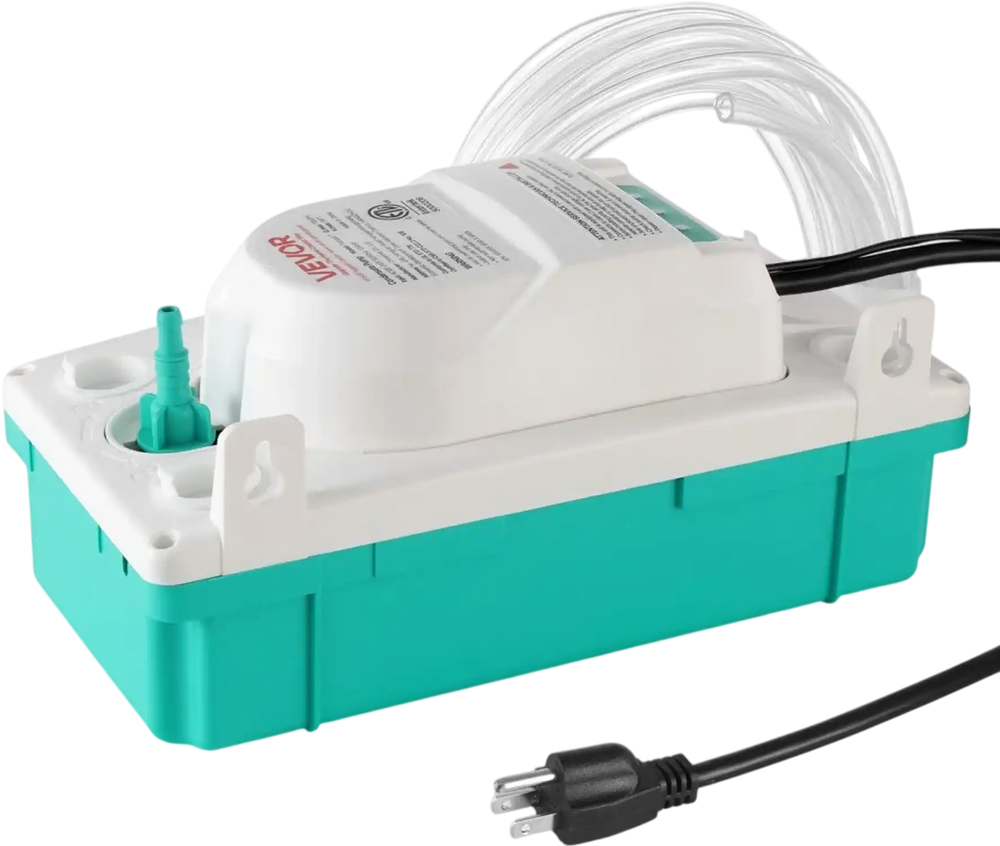 VEVOR Condensate Pump, 1/24 HP, 110 GPH, 24 ft Lift, 100-240V Automatic AC Condensation Removal Pump with Safety Switch & 20 ft Tubing, for Air Conditioner, Dehumidifier, HVAC, Furnace, Ice Maker