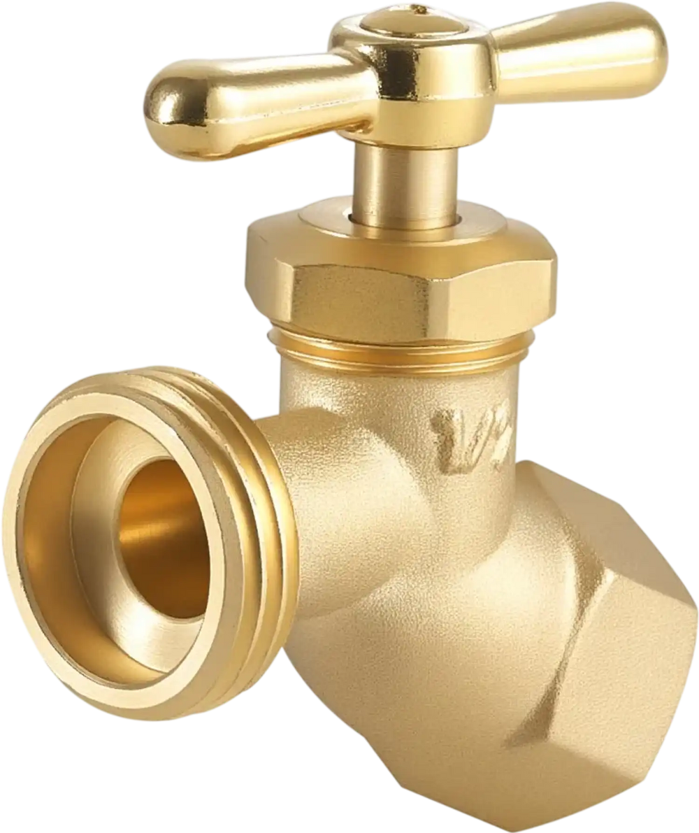 VEVOR Hose Bibb, 1/2" FIP x 3/4" MHT Connection, Multi-Turn Garden Valve, Heavy Duty Brass Hose Bib, Outdoor Water Faucet Spigot, Brass Plumbing Fitting, Compatible with Copper, Galvanized Pipes