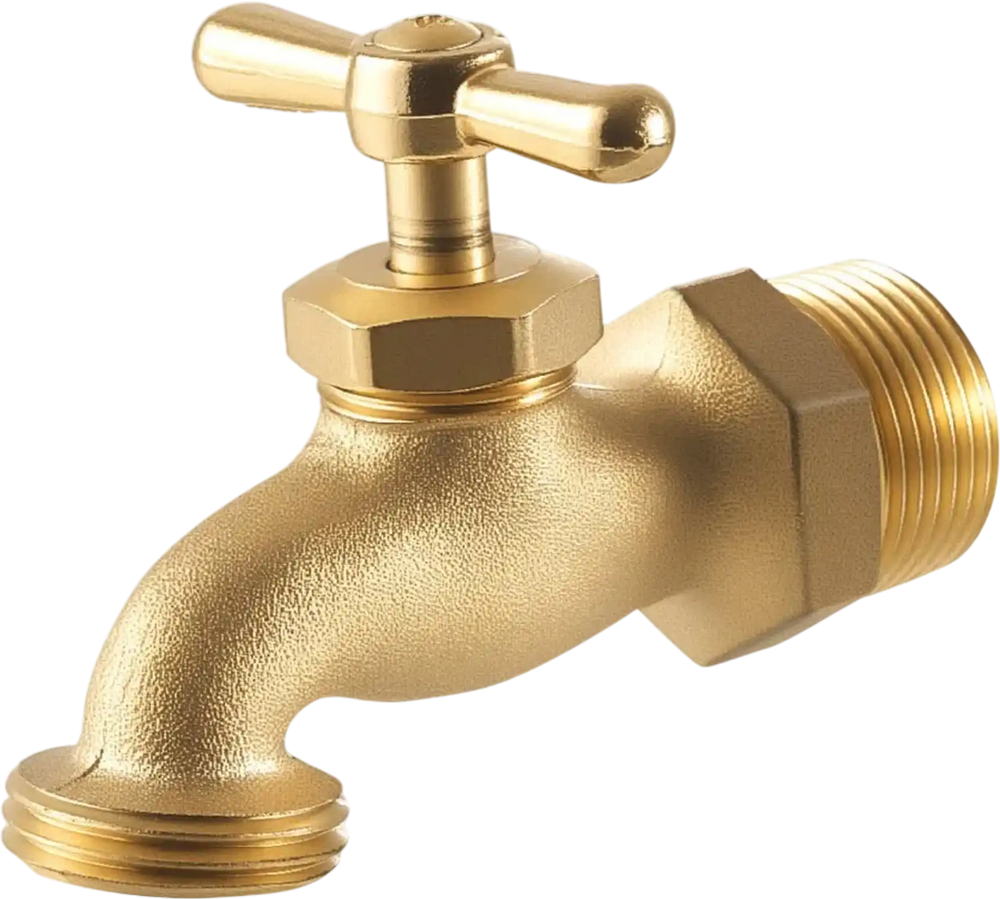 VEVOR Hose Bibb, 3/4" MIP x 3/4" MHT Connection, Multi-Turn Garden Valve, Heavy Duty Brass Hose Bib, Outdoor Water Faucet Spigot, Brass Plumbing Fitting, Compatible with Copper, Galvanized Pipes