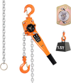 VEVOR Manual Lever Chain Hoist, 1-1/2T 3300LBS Capacity Heavy Duty Come Along, 10FT Lift G80 Alloy Steel Chain With Dual Pawl Mechanical Brake,360°Rotating Hooks, for Warehouse Construction Garage